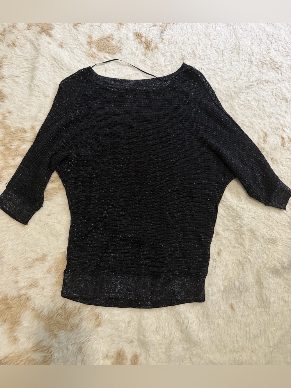 Apt. 9 Black Metallic Boatneck Knit Sweater